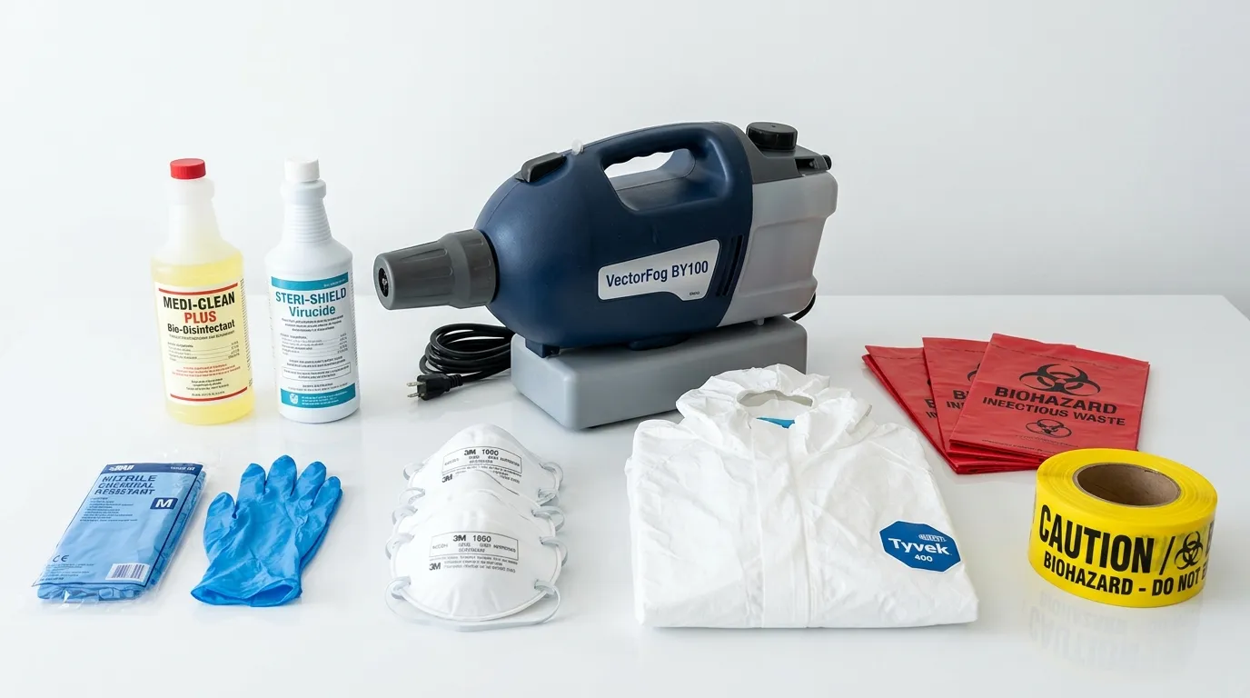 Professional biohazard remediation crew working in Robinwood