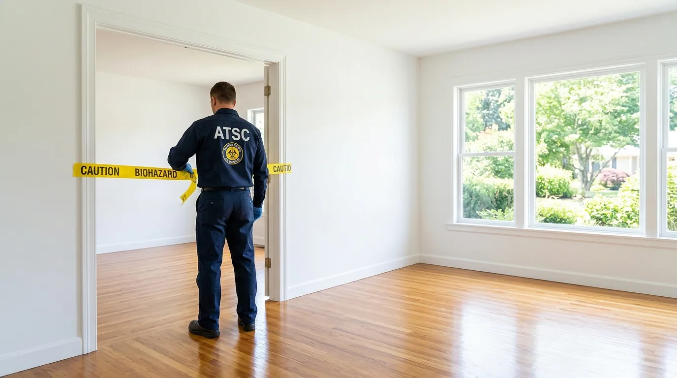 Certified biohazard cleanup crew performing Crime Scene Cleanup in Robinwood